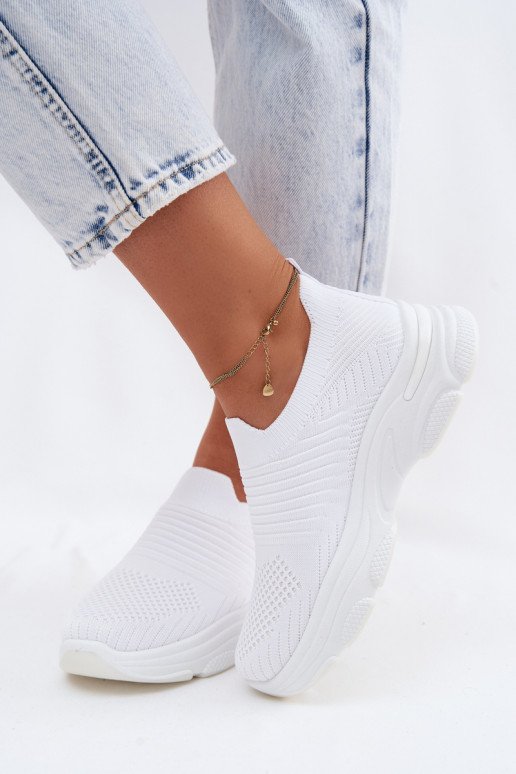 Auduma Paslīdēt uz sporta apavi Sieviešu baltas krāsas Floraine