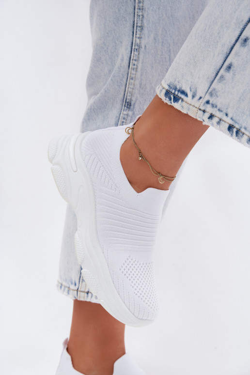 Auduma Paslīdēt uz sporta apavi Sieviešu baltas krāsas Floraine