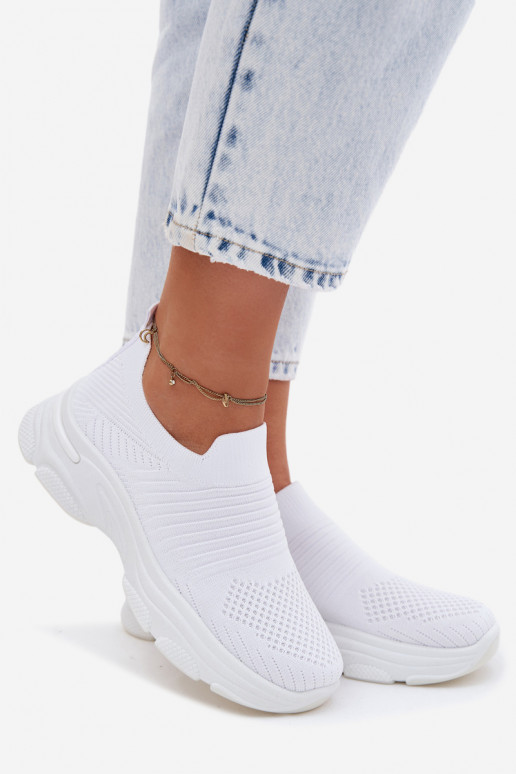 Auduma Paslīdēt uz sporta apavi Sieviešu baltas krāsas Floraine