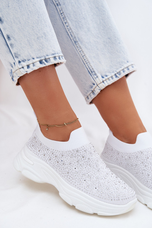 Auduma Paslīdēt uz sporta apavi Sieviešu Ar Dekorāciju baltas krāsas Melorae