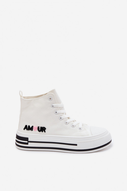 sieviešu puszābaki Augsts ar platformu baltas krāsas Liline