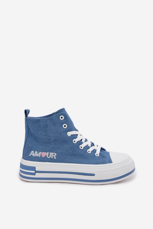 sieviešu puszābaki Augsts ar platformu Zilas krāsas Liline