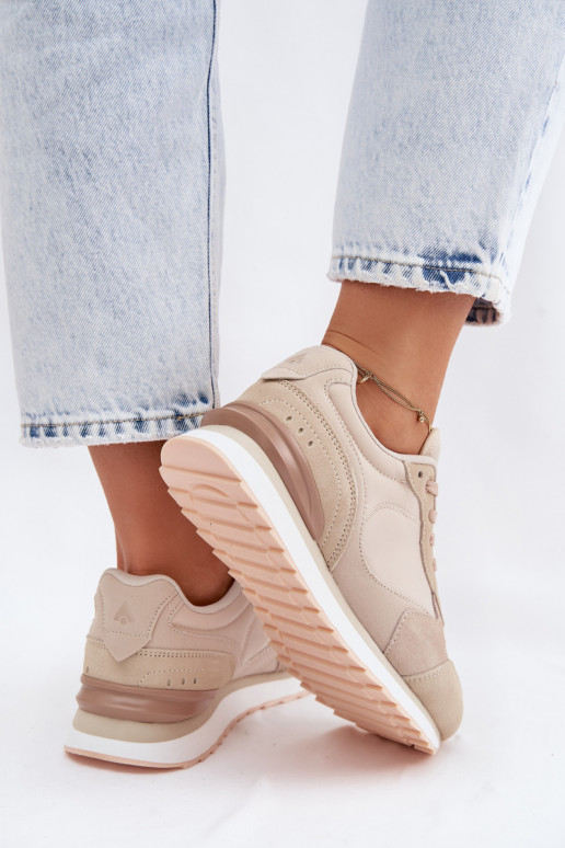 zamšādas Sneakers modeļa apavi Sieviešu McArthur MA2512IN smilšu krāsas
