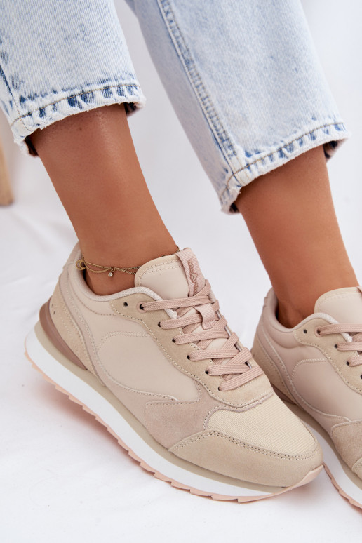zamšādas Sneakers modeļa apavi Sieviešu McArthur MA2512IN smilšu krāsas
