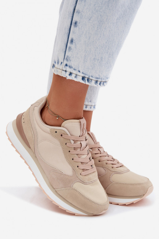 zamšādas Sneakers modeļa apavi Sieviešu McArthur MA2512IN smilšu krāsas