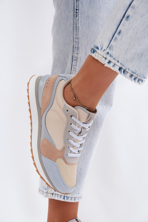 zamšādas Sneakers modeļa apavi Sieviešu McArthur MA2512IN Zilas krāsas