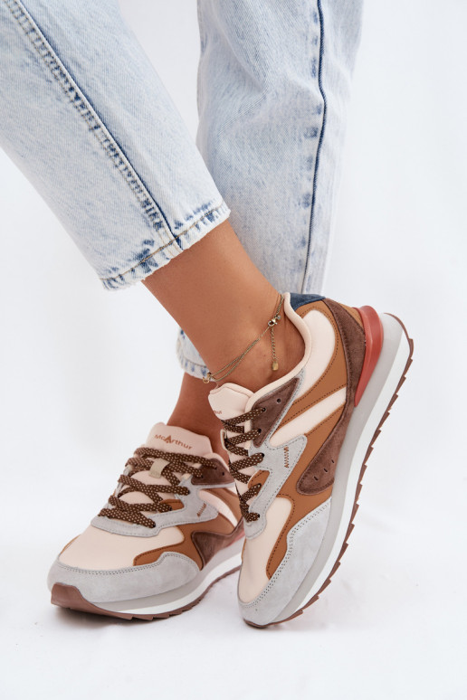 Sneakers modeļa apavi Sieviešu zamšādas McArthur MA253IN brūnas krāsas