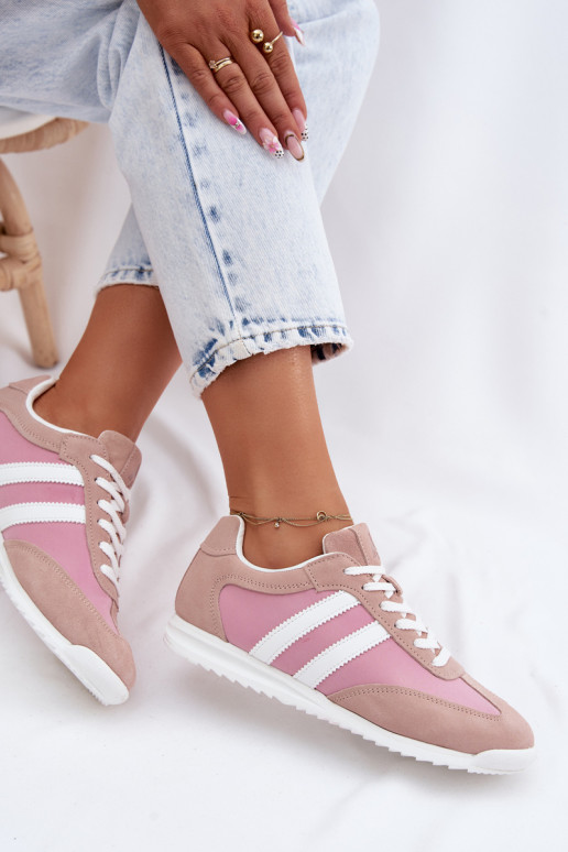 zamšādas Sneakers modeļa apavi sporta apavi Sieviešu McArthur MA258IN Rozā krāsas