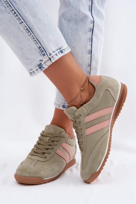 zamšādas Sneakers modeļa apavi sporta apavi Sieviešu McArthur MA258IN Zaļas krāsas