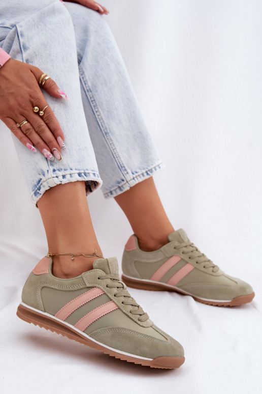 zamšādas Sneakers modeļa apavi sporta apavi Sieviešu McArthur MA258IN Zaļas krāsas