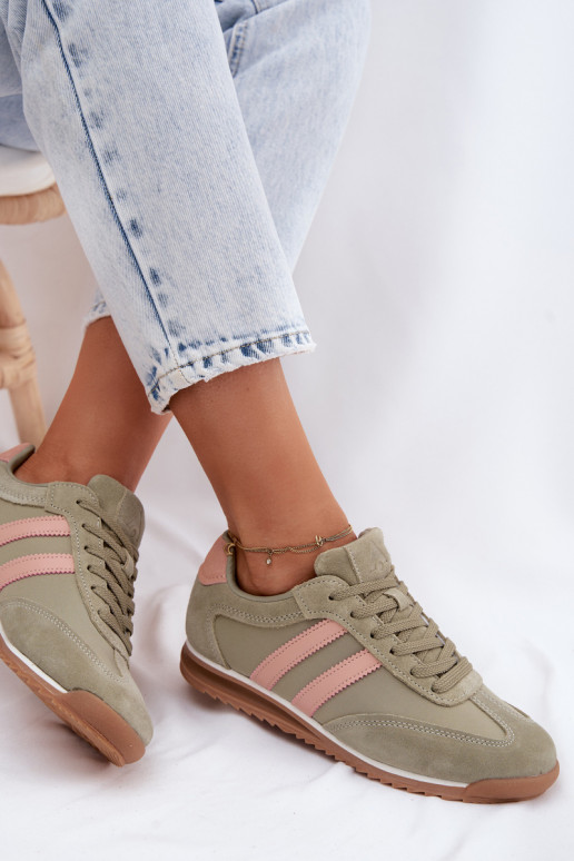 zamšādas Sneakers modeļa apavi sporta apavi Sieviešu McArthur MA258IN Zaļas krāsas