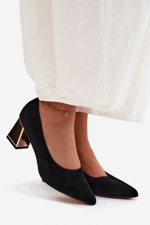 KurpesIeslēgtsturalnego zamšādasu ar papēdi Vinceza 66921 melnas krāsas