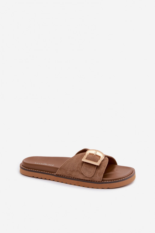 sieviešu čības Ar zelta sprādzi smilšu krāsas Elviane