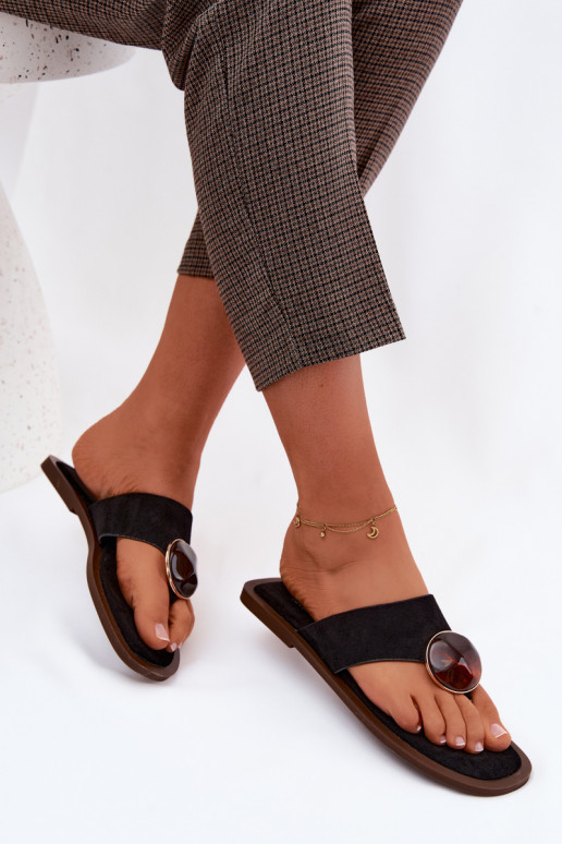 zempapēžu Čības modernas iešļūcenes Sieviešu ar ornamentiem Eko zamšādaoIne melnas krāsas Selvessa