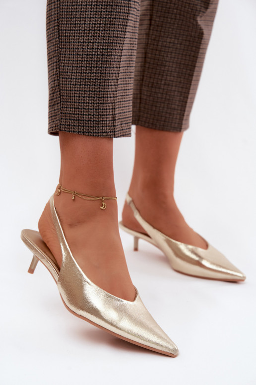 Sieviešu basenesImitacji Skóry ar papēdi Zelta krāsas Averelle