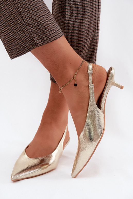 Sieviešu basenesImitacji Skóry ar papēdi Zelta krāsas Averelle