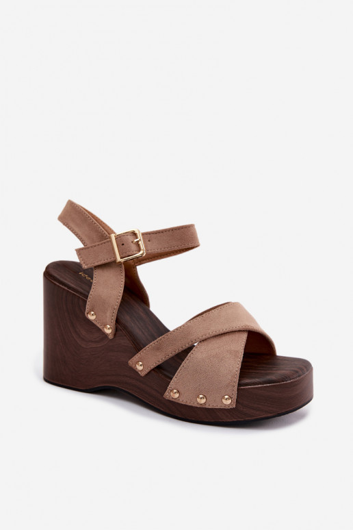 Sieviešu basenes ar platformu Ze Zelta krāsasmi Kniedes smilšu krāsas Velvra