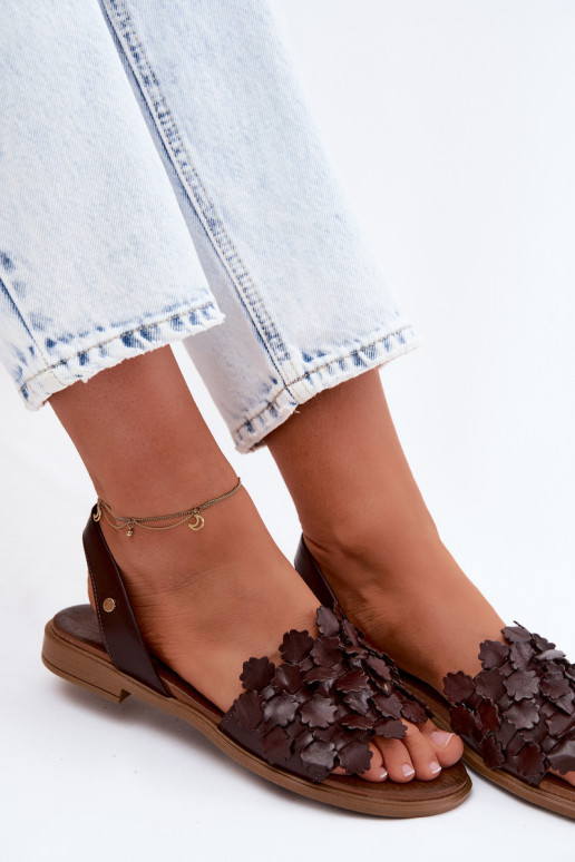 Sieviešu basenes ar platiem papēžiem Zazoo 40468 CzekoladoIne