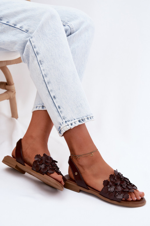 Sieviešu basenes ar platiem papēžiem Zazoo 40468 CzekoladoIne