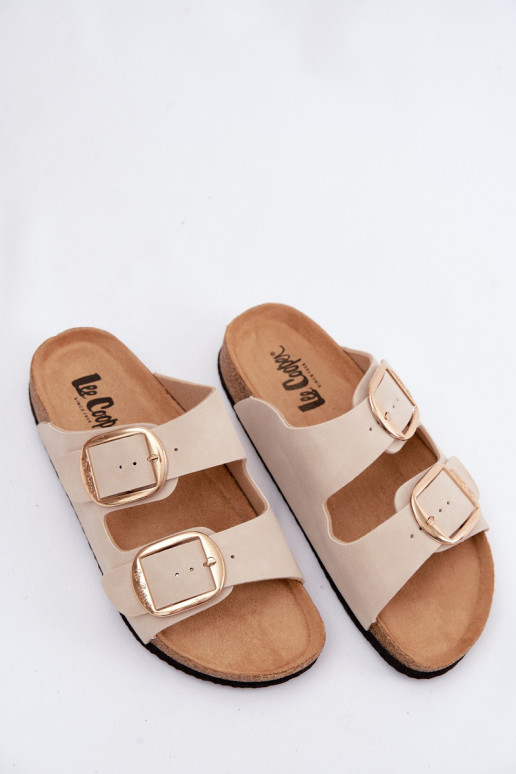 sieviešu čības Uz korķa zoles ar sprādzēm Lee Cooper LCIN-26-35-4454L smilšu krāsas