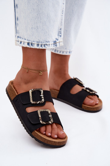 sieviešu čības ar sprādzēm Lee Cooper LCIN-26-35-4450L melnas krāsas 2