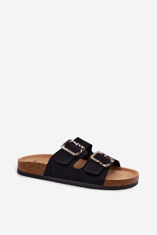 sieviešu čības ar sprādzēm Lee Cooper LCIN-26-35-4450L melnas krāsas