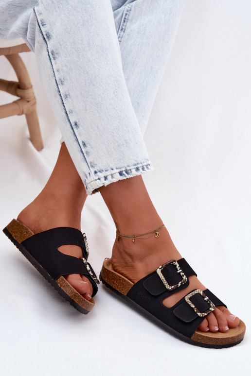 sieviešu čības ar sprādzēm Lee Cooper LCIN-26-35-4450L melnas krāsas