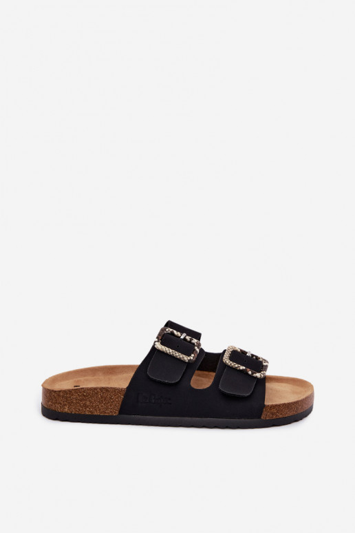 sieviešu čības ar sprādzēm Lee Cooper LCIN-26-35-4450L melnas krāsas