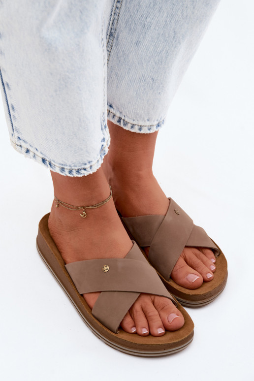 Āda sieviešu zamšādas čības Tā irciejka P7504-04 smilšu krāsas