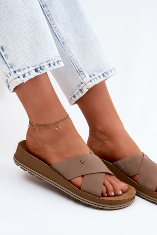 Āda sieviešu zamšādas čības Tā irciejka P7504-04 smilšu krāsas