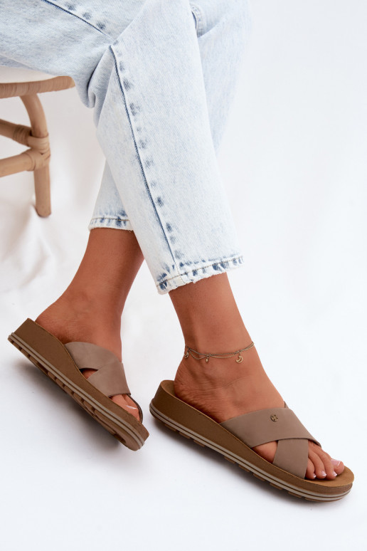 Āda sieviešu zamšādas čības Tā irciejka P7504-04 smilšu krāsas