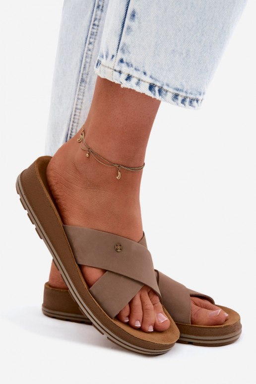 Āda sieviešu zamšādas čības Tā irciejka P7504-04 smilšu krāsas