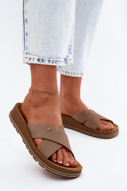 Āda sieviešu zamšādas čības Tā irciejka P7504-04 smilšu krāsas