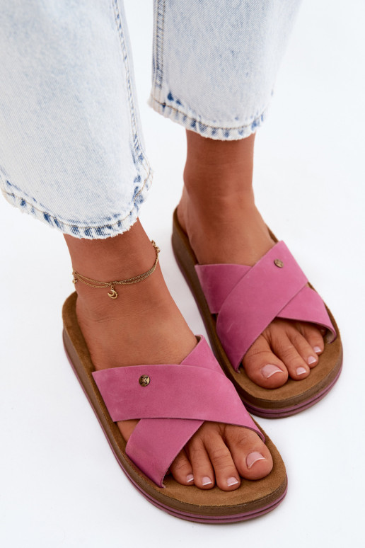 Āda sieviešu zamšādas čības Tā irciejka P7504-15 Rozā krāsas