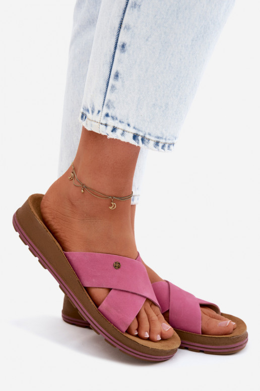 Āda sieviešu zamšādas čības Tā irciejka P7504-15 Rozā krāsas