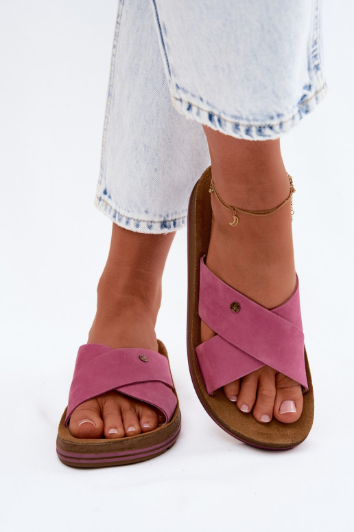 Āda sieviešu zamšādas čības Tā irciejka P7504-15 Rozā krāsas