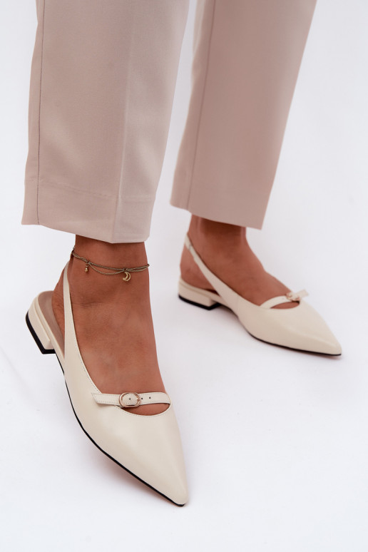 Sieviešu basenes ar platiem papēžiem Tā irciejka K7449-22 Ziloņkaula krāsas