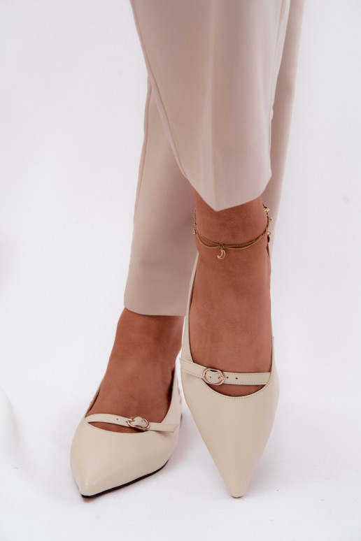 Sieviešu basenes ar platiem papēžiem Tā irciejka K7449-22 Ziloņkaula krāsas