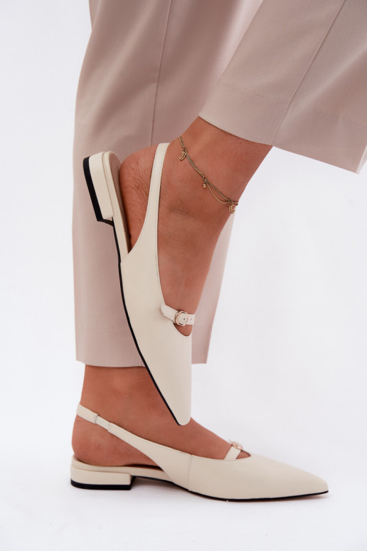 Sieviešu basenes ar platiem papēžiem Tā irciejka K7449-22 Ziloņkaula krāsas