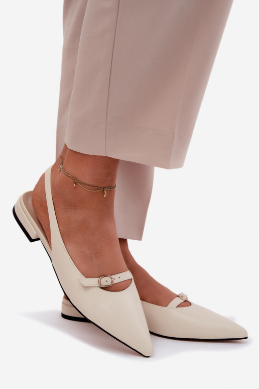 Sieviešu basenes ar platiem papēžiem Tā irciejka K7449-22 Ziloņkaula krāsas