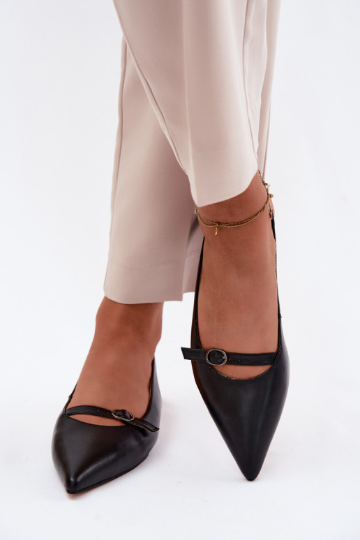 Sieviešu basenes ar platiem papēžiem Tā irciejka K7449-01 melnas krāsas