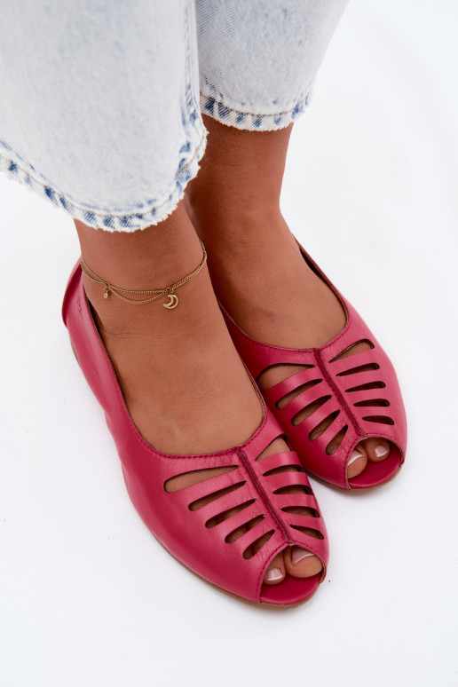 Ažūra balerīnasIeslēgtsturalnej Skóry Tā irciejka P7541-15 rozā krāsas