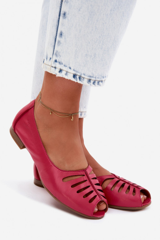 Ažūra balerīnasIeslēgtsturalnej Skóry Tā irciejka P7541-15 rozā krāsas