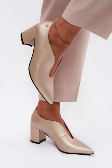 Āda apavi Sieviešu ar papēdi Tā irciejka K7469-26 Zelta krāsas