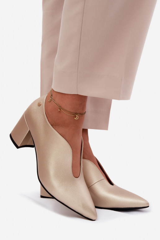 Āda apavi Sieviešu ar papēdi Tā irciejka K7469-26 Zelta krāsas