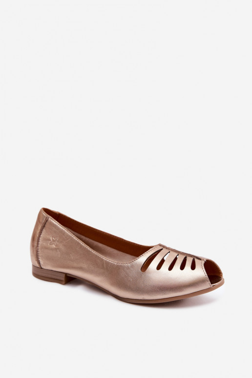 Ažūra balerīnasIeslēgtsturalnej Skóry Tā irciejka P7541-32 Zelta krāsas