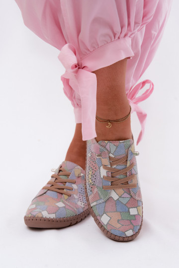 Rakstaina Ažūrs apavi SieviešuIeslēgtsturalnego zamšādasu Dažādu krāsu Belessa 2