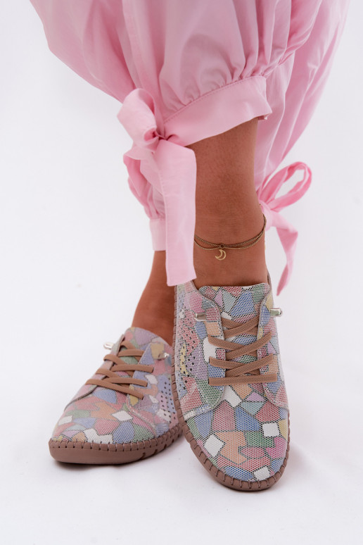 Rakstaina Ažūrs apavi SieviešuIeslēgtsturalnego zamšādasu Dažādu krāsu Belessa