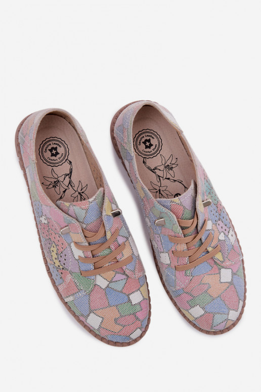 Rakstaina Ažūrs apavi SieviešuIeslēgtsturalnego zamšādasu Dažādu krāsu Belessa