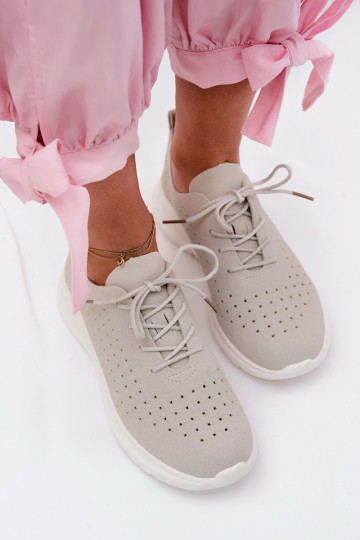 Ažūra apavi Sportiska stila Sneakers modeļa apavi Sieviešu Pelēkas krāsas Heressa